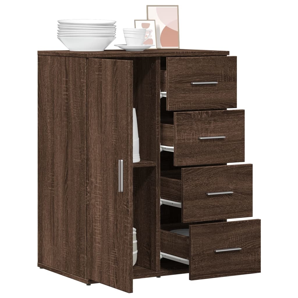 VidaXL Dressoir 59x39x80 cm bewerkt hout bruin eikenkleur