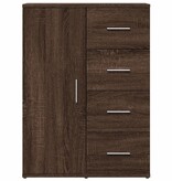 VidaXL Dressoir 59x39x80 cm bewerkt hout bruin eikenkleur