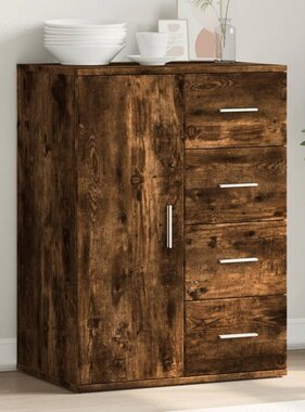 VidaXL Dressoir 59x39x80 cm bewerkt hout gerookt eikenkleurig