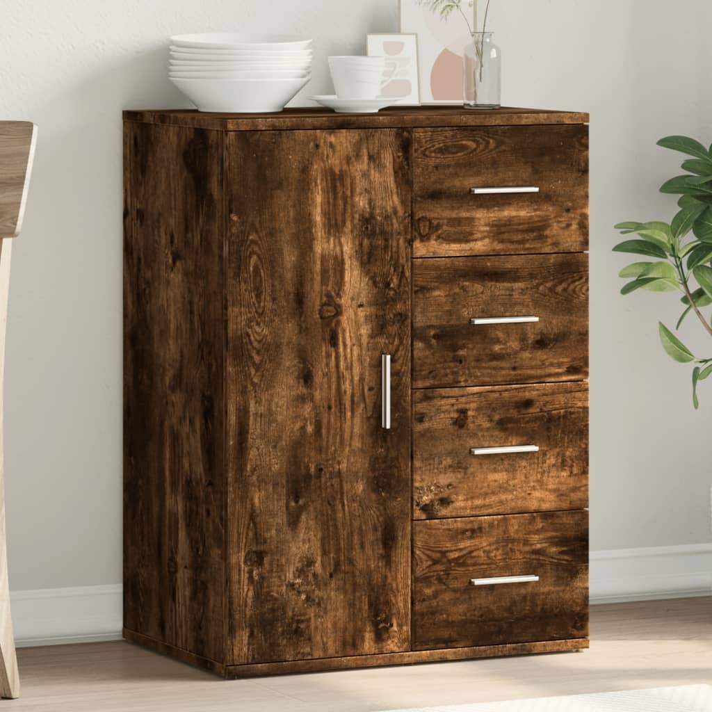 VidaXL Dressoir 59x39x80 cm bewerkt hout gerookt eikenkleurig
