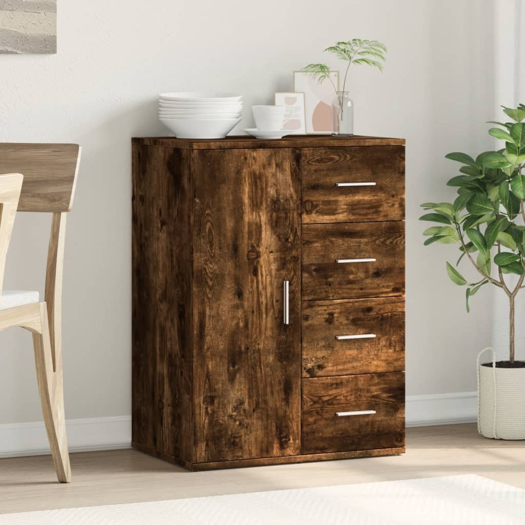 VidaXL Dressoir 59x39x80 cm bewerkt hout gerookt eikenkleurig