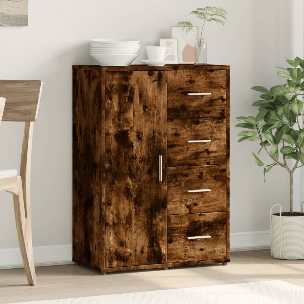 VidaXL Dressoir 60x31x84 cm bewerkt hout gerookt eikenkleurig