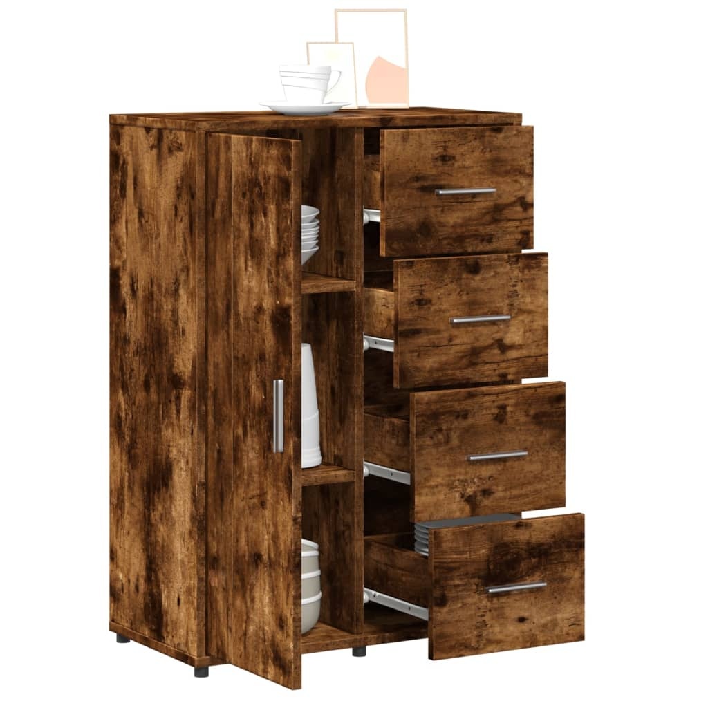 VidaXL Dressoir 60x31x84 cm bewerkt hout gerookt eikenkleurig