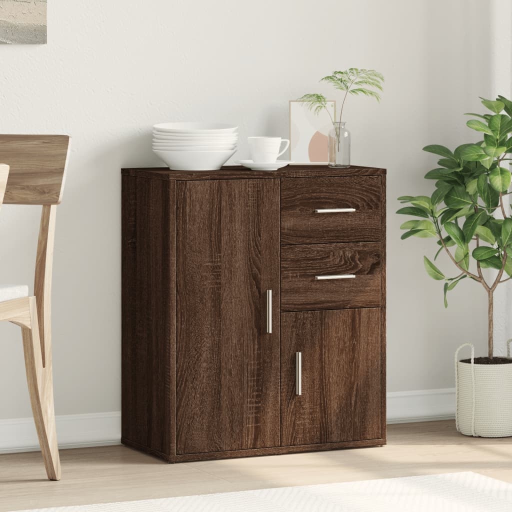 VidaXL Dressoir 60x31x70 cm bewerkt hout bruin eikenkleurig