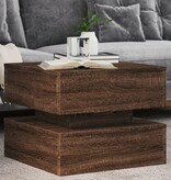 VidaXL Salontafel met LED-verlichting 50x50x40 cm bruin eikenkleur