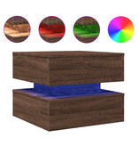 VidaXL Salontafel met LED-verlichting 50x50x40 cm bruin eikenkleur