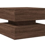 VidaXL Salontafel met LED-verlichting 50x50x40 cm bruin eikenkleur