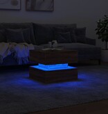 VidaXL Salontafel met LED-verlichting 50x50x40 cm bruin eikenkleur