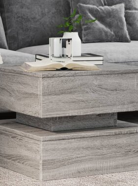 VidaXL Salontafel met LED-verlichting 50x50x40 cm grijs sonoma eiken