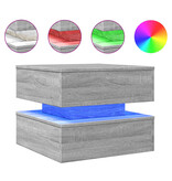 VidaXL Salontafel met LED-verlichting 50x50x40 cm grijs sonoma eiken