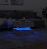 VidaXL Salontafel met LED-verlichting 50x50x40 cm grijs sonoma eiken