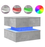 VidaXL Salontafel met LED-verlichting 50x50x40 cm betongrijs