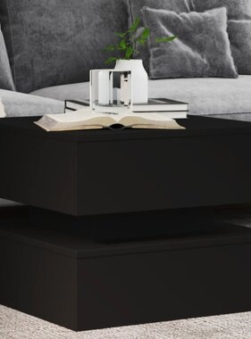VidaXL Salontafel met LED-verlichting 50x50x40 cm zwart
