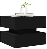 VidaXL Salontafel met LED-verlichting 50x50x40 cm zwart