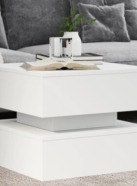 VidaXL Salontafel met LED-verlichting 50x50x40 cm wit