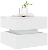 VidaXL Salontafel met LED-verlichting 50x50x40 cm wit