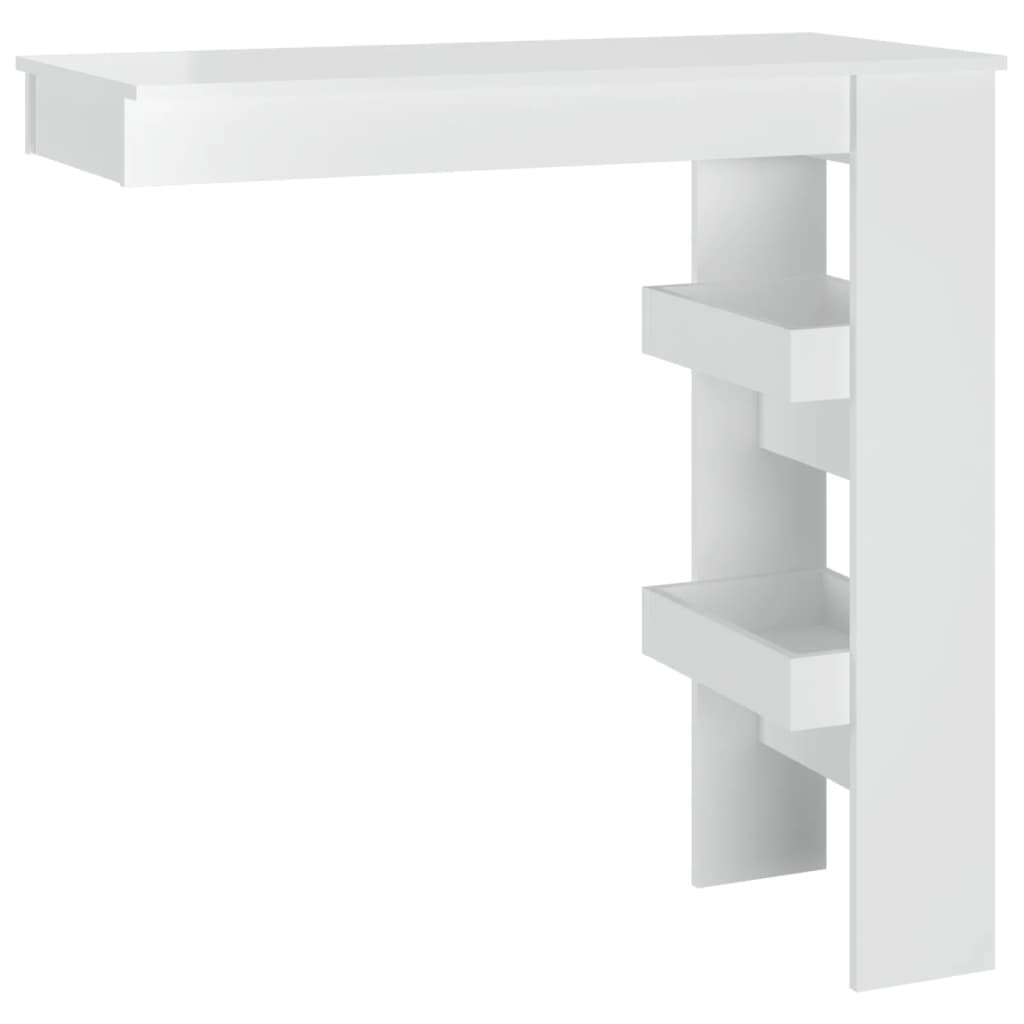VidaXL Bartafel wandgemonteerd 102x45x103,5 cm hout hoogglans wit