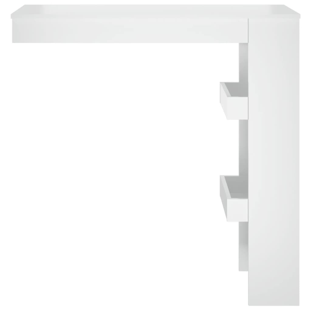 VidaXL Bartafel wandgemonteerd 102x45x103,5 cm hout hoogglans wit