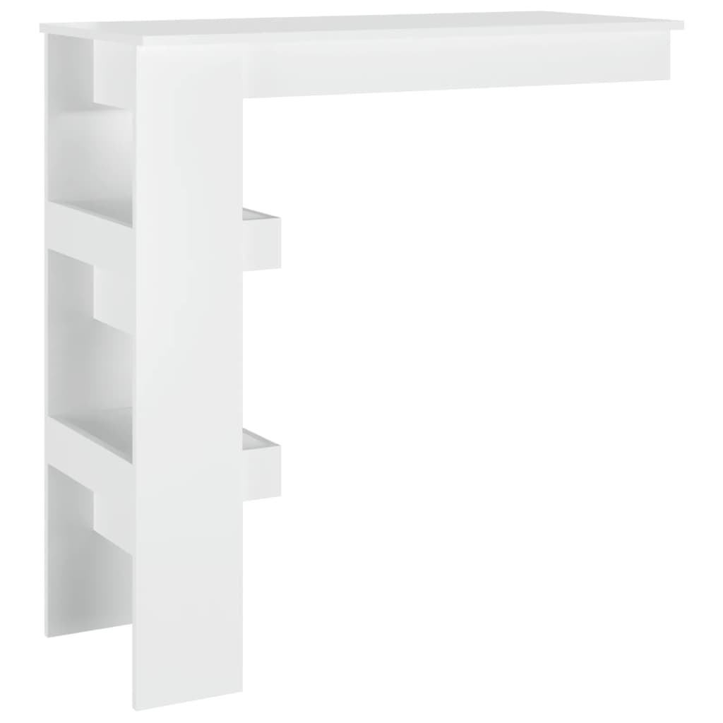 VidaXL Bartafel wandgemonteerd 102x45x103,5 cm hout hoogglans wit
