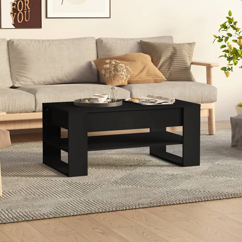VidaXL Salontafel 102x55x45 cm bewerkt hout zwart