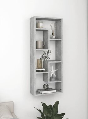 VidaXL Wandschap 36x16x90 cm spaanplaat betongrijs