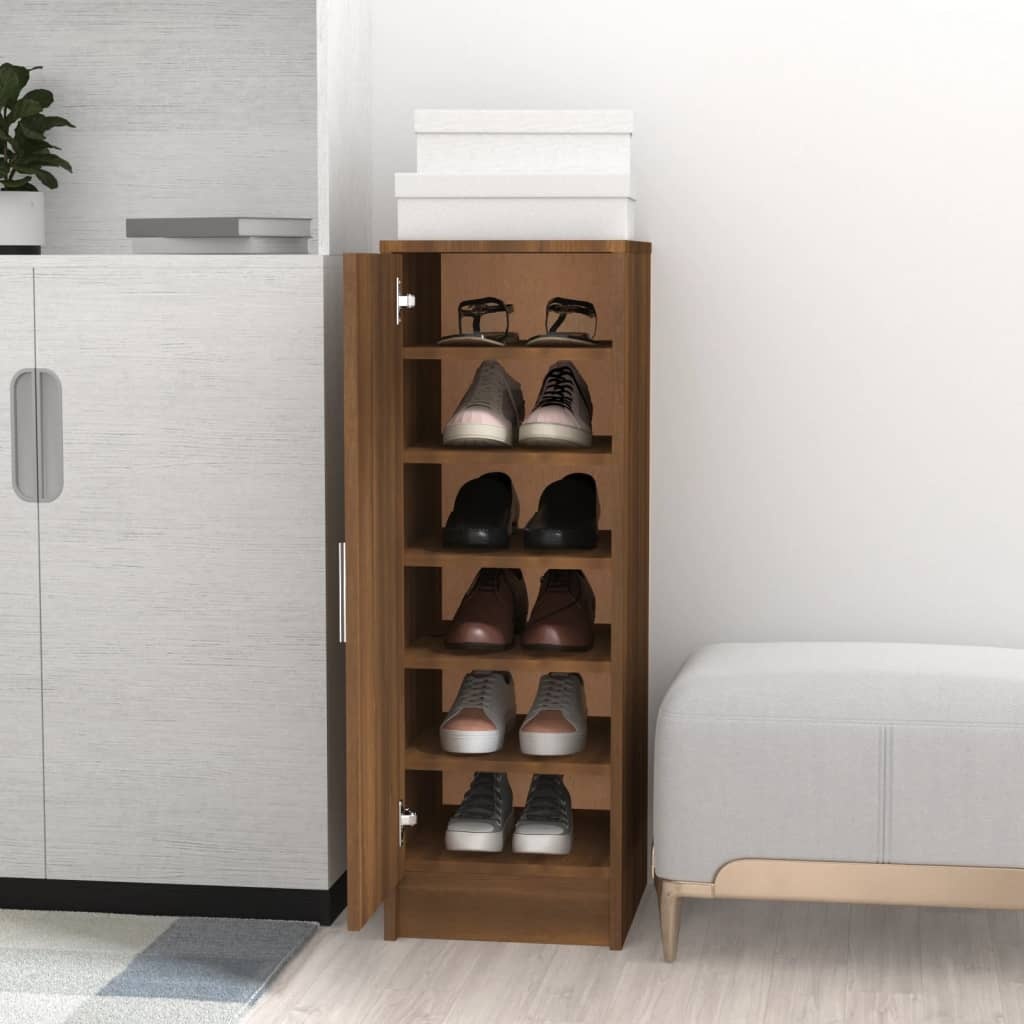 VidaXL Schoenenkast 32x35x92 cm bewerkt hout bruineikenkleurig
