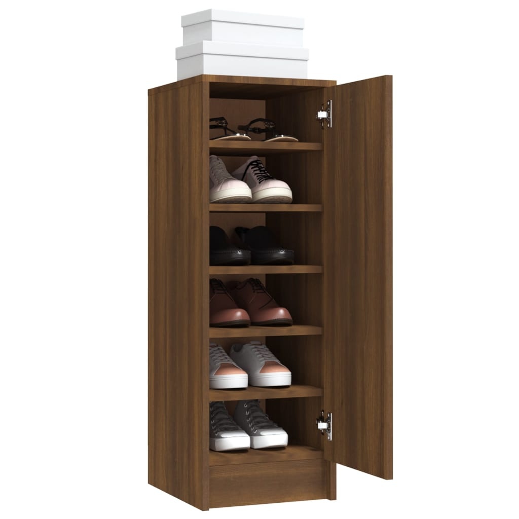 VidaXL Schoenenkast 32x35x92 cm bewerkt hout bruineikenkleurig