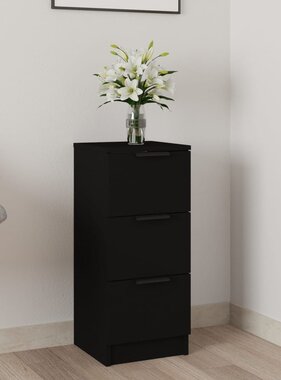 VidaXL Dressoir 30x30x70 cm bewerkt hout zwart