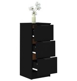 VidaXL Dressoir 30x30x70 cm bewerkt hout zwart