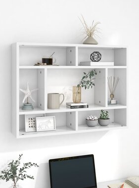 VidaXL Wandschap 75x16x55 cm bewerkt hout wit