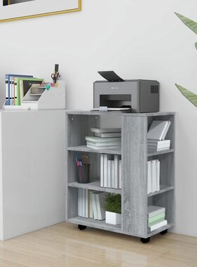 VidaXL Kast verrijdbaar 60x35x75 cm bewerkt hout grijs sonoma eiken