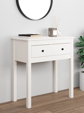 VidaXL Wandtafel 70x35x75 cm massief grenenhout wit