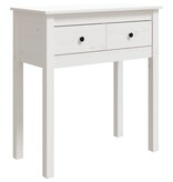 VidaXL Wandtafel 70x35x75 cm massief grenenhout wit