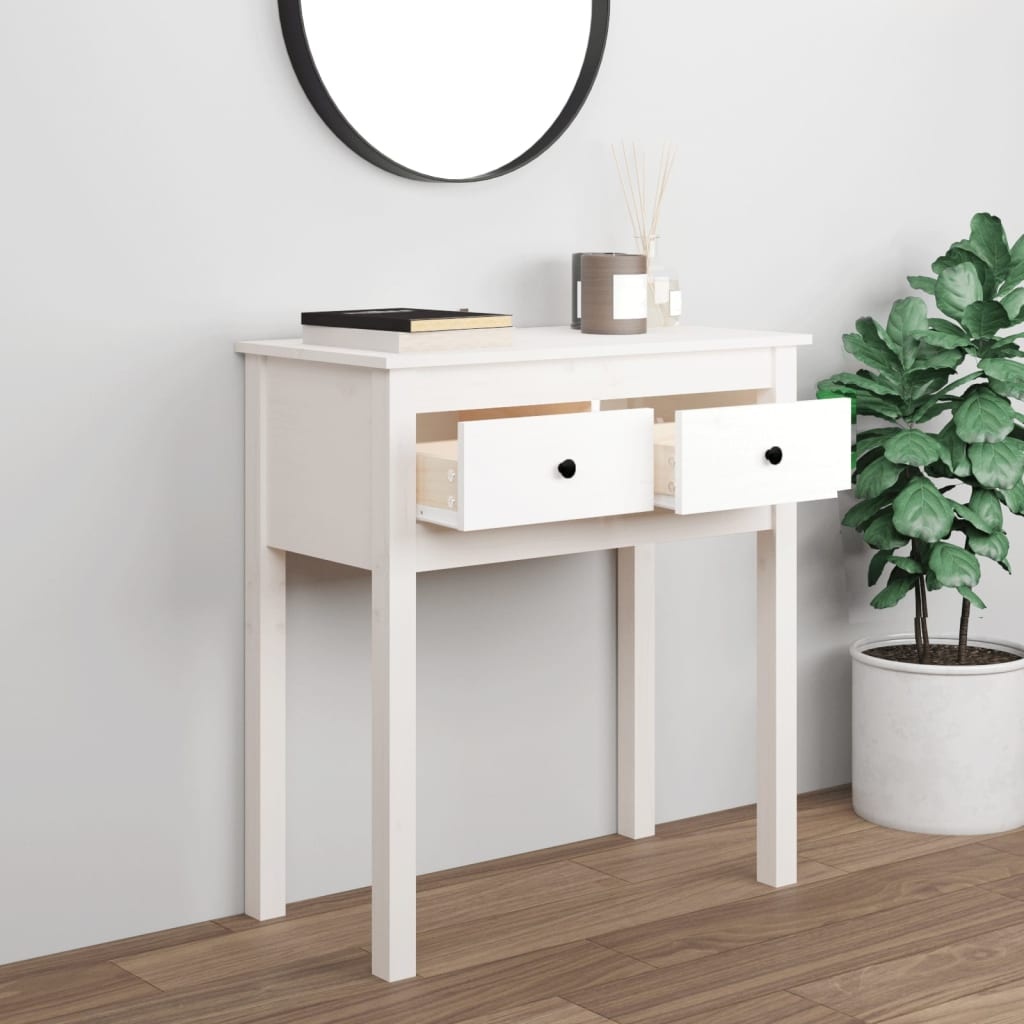 VidaXL Wandtafel 70x35x75 cm massief grenenhout wit