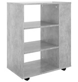 VidaXL Kast verrijdbaar 60x35x75 cm spaanplaat betongrijs