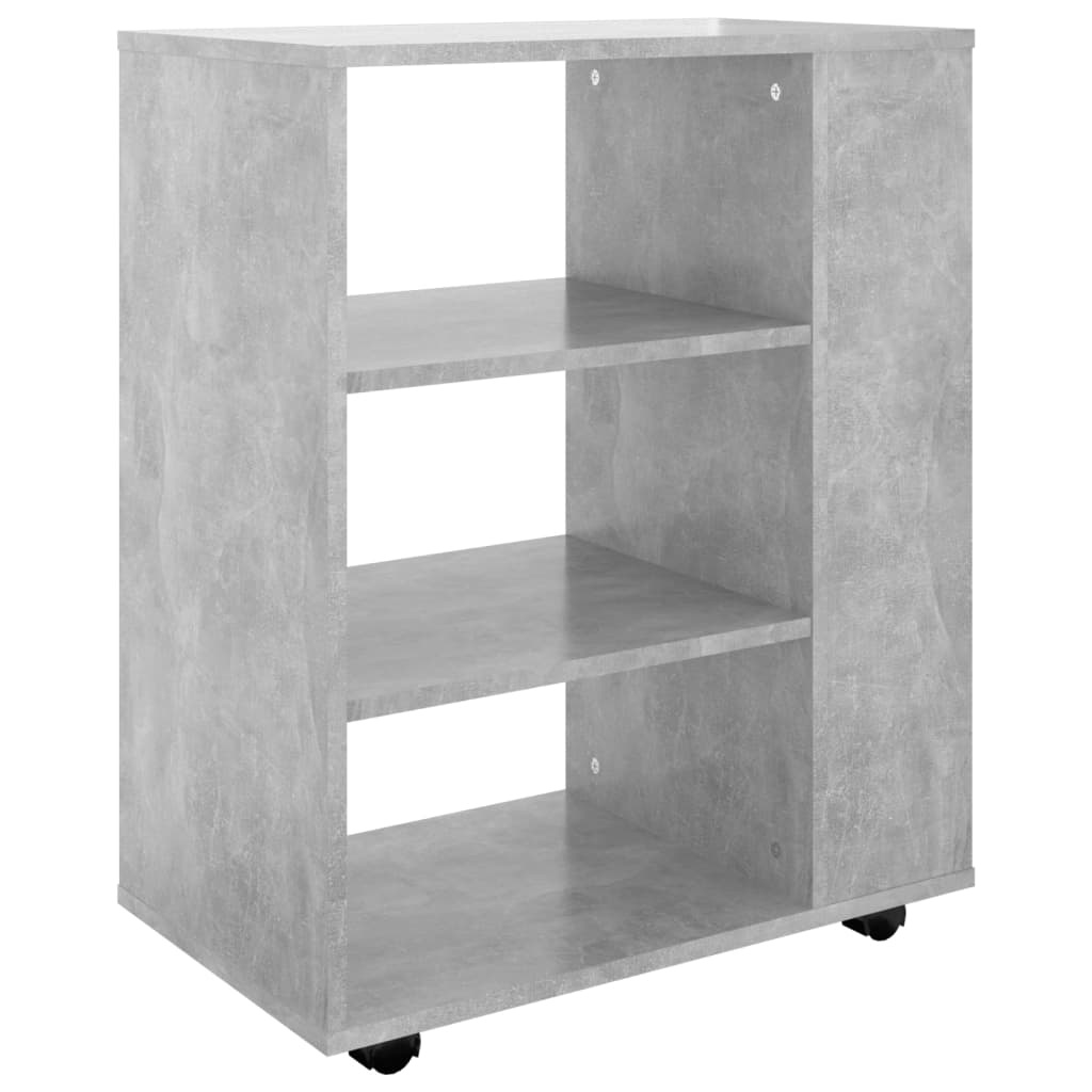 VidaXL Kast verrijdbaar 60x35x75 cm spaanplaat betongrijs