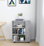 VidaXL Kast verrijdbaar 60x35x75 cm spaanplaat betongrijs
