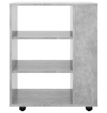 VidaXL Kast verrijdbaar 60x35x75 cm spaanplaat betongrijs
