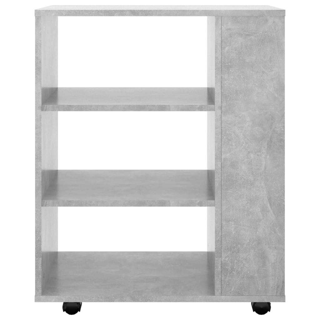 VidaXL Kast verrijdbaar 60x35x75 cm spaanplaat betongrijs