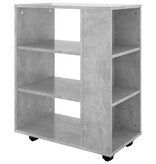 VidaXL Kast verrijdbaar 60x35x75 cm spaanplaat betongrijs
