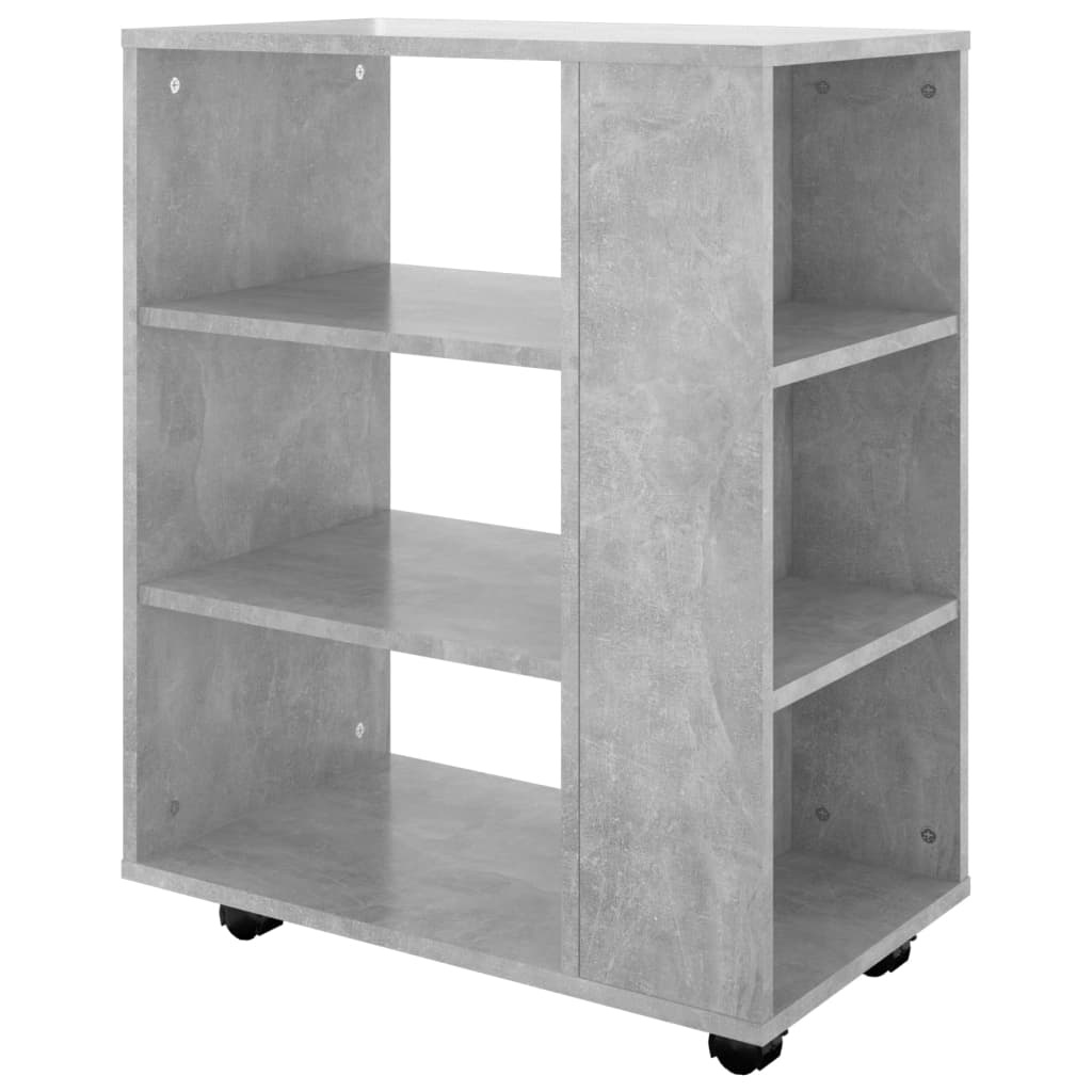 VidaXL Kast verrijdbaar 60x35x75 cm spaanplaat betongrijs