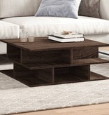 VidaXL Salontafel 70x70x29 cm bewerkt hout bruin eikenkleur