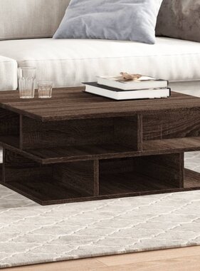 VidaXL Salontafel 70x70x29 cm bewerkt hout bruin eikenkleur