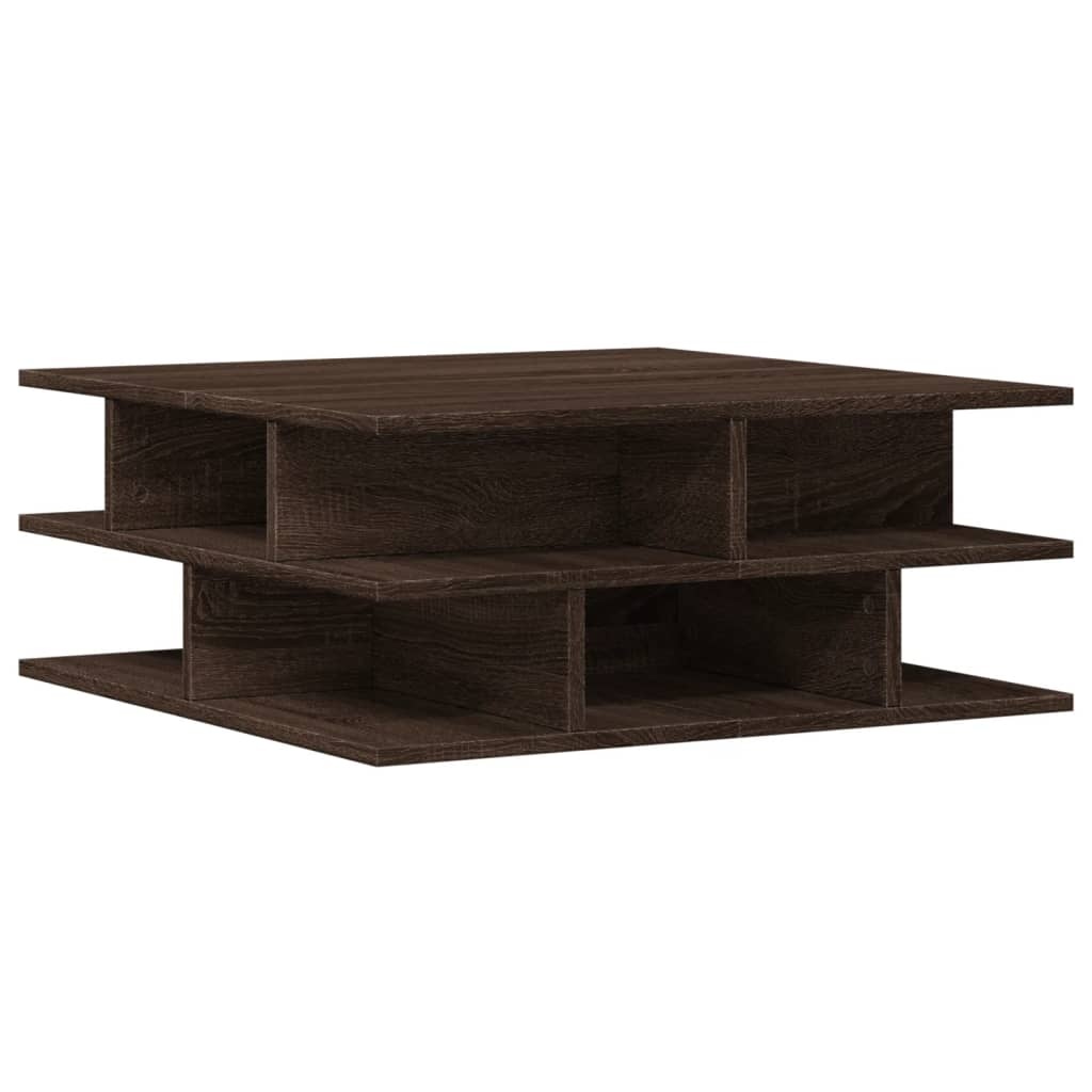 VidaXL Salontafel 70x70x29 cm bewerkt hout bruin eikenkleur
