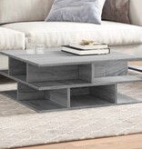 VidaXL Salontafel 70x70x29 cm bewerkt hout grijs sonoma