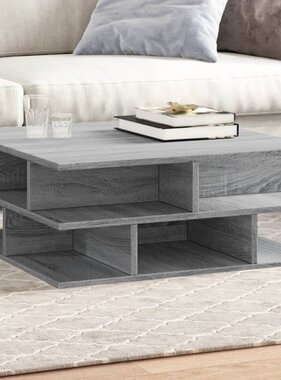 VidaXL Salontafel 70x70x29 cm bewerkt hout grijs sonoma