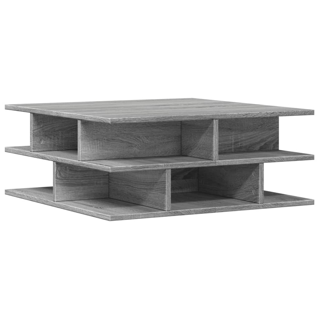 VidaXL Salontafel 70x70x29 cm bewerkt hout grijs sonoma