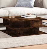 VidaXL Salontafel 70x70x29 cm bewerkt hout gerookt eikenkleurig