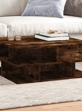 VidaXL Salontafel 70x70x29 cm bewerkt hout gerookt eikenkleurig