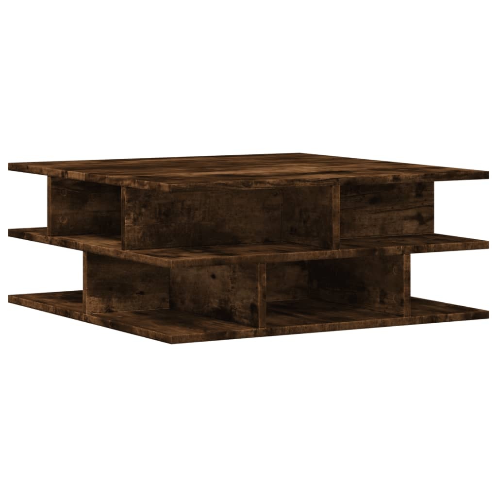 VidaXL Salontafel 70x70x29 cm bewerkt hout gerookt eikenkleurig